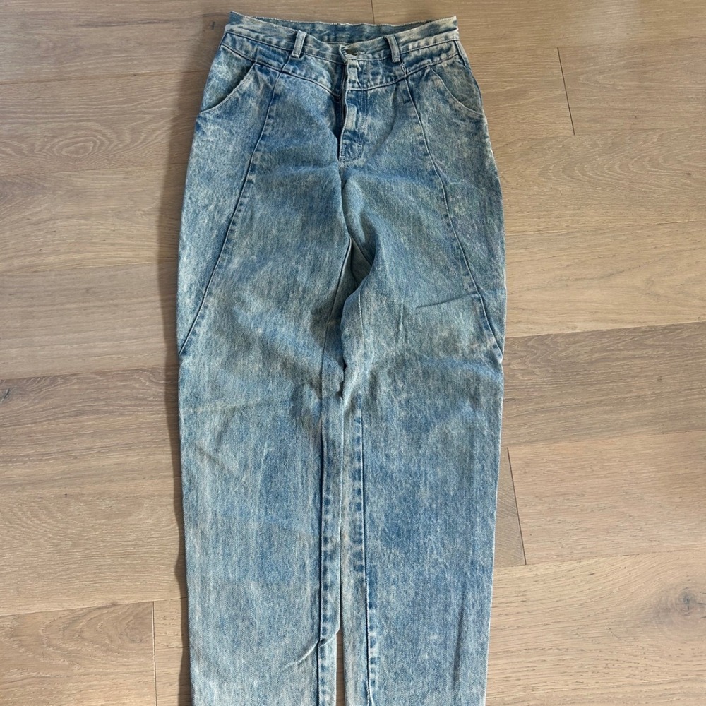 Vintage Rocky Mountain 80s Acid Wash High Waisted Tapered Jeans Size 32-13